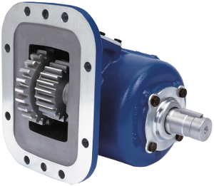 An image of the SH Series PTO that is blue and silver in color.